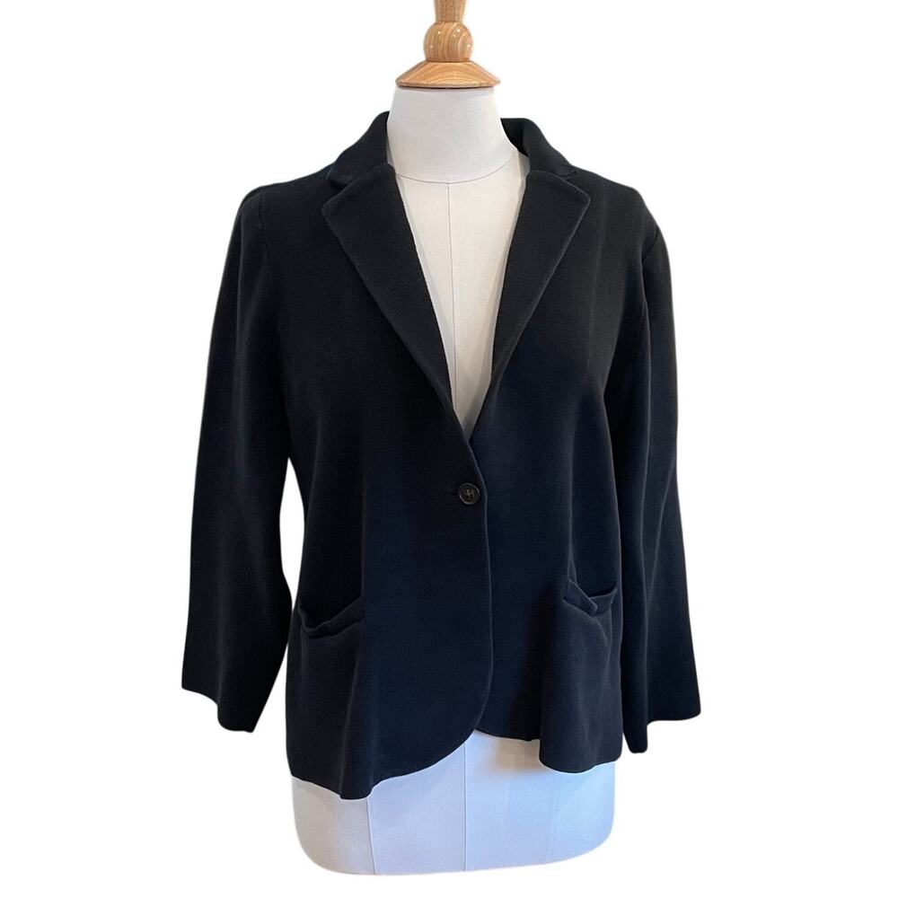 J.Crew Black 100% Cotton Schoolboy Sweater Blazer, Minimalist, Preppy, Size L
